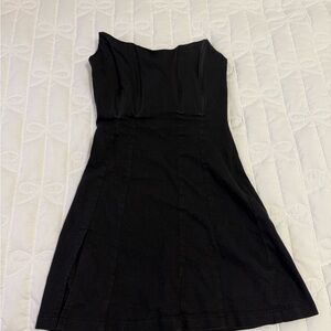 White Fox Boutique Black Strapless A-line Mini Dress